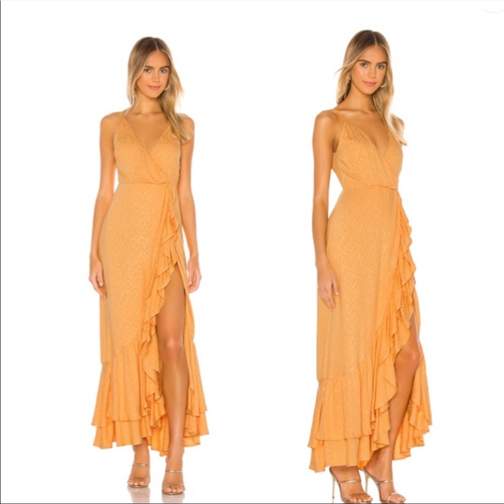 Lovers + Friends Orange Ruffle Dress